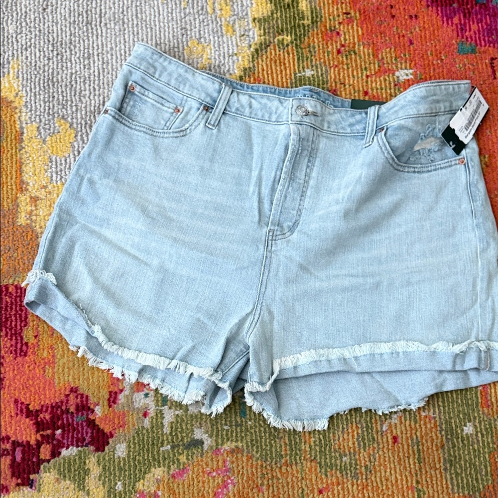 wild fable Light Wash Distressed Hem Denim Shorts